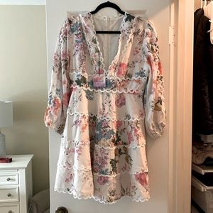 Chicwish Only In Dreams floral v-neck dress